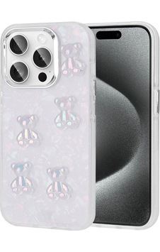 Apple iPhone Uyumlu 15 Pro Max Kılıf Kabartma Figürlü Parlak Zore Eralli Silikon Kapak Ayı Apple iPhone Uyumlu 15 Pro Max Kılıf Kabartma Figürlü Parlak Zore Eralli Silikon Kapak Ayı