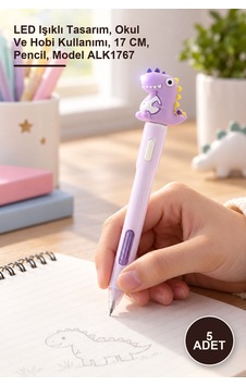 5 Adet Dinozor Tasarımlı Ledli Kurşun Kalem Led Işıklı Tasarım, Okul Ve Hobi Kullanımı, 17 Cm, Pencil, Model Alk1767 Sarı 5 Adet Dinozor Tasarımlı Ledli Kurşun Kalem Led Işıklı Tasarım, Okul Ve Hobi Kullanımı, 17 Cm, Pencil, Model Alk1767 Sarı