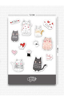 Cats Sticker Bullet Journal Notebook Ajanda Scrapbook Için Set Cats Sticker Bullet Journal Notebook Ajanda Scrapbook Için Set