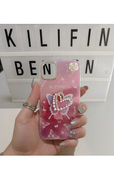 Apple Uyumlu iPhone 11 Taşlı Kılıf Modeli Kelebek Apple Uyumlu iPhone 11 Taşlı Kılıf Modeli Kelebek