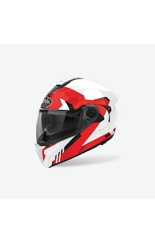 Airoh Specktre Clever Red Gloss Kask Beyaz Kırmızı
