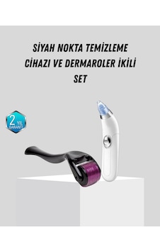 Dermaroller Ve Vakumlu Siyah Nokta Temizleme Cihazı 2 Li Cilt Bakım Seti