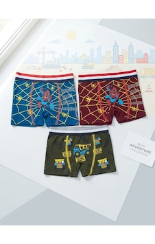 Erkek Çocuk Renkli Pamuklu Boxer 3 ' Lü Paket Karışık Çok Renkli Erkek Çocuk Renkli Pamuklu Boxer 3 ' Lü Paket Karışık Çok Renkli