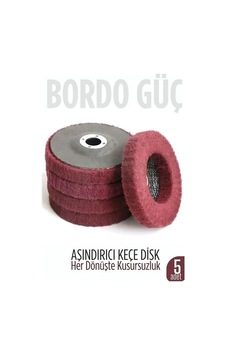 11 Cm Endüstriyel Aşındırıcı Keçe Disk 22 Mm İç Çaplı Zımpara Fırçası 5 Adet 722479