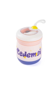 Tantitoni Tedemeı Pembe Paslanmaz Çelik Kaşıklı Yemek Taşıma Kabı 450 Ml Pembe