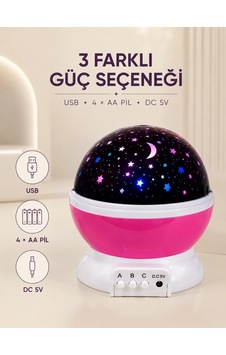 Pembe Yıldızlı Gece Lambası Döner Gökyüzü Projeksiyon Işığı Çok Renkli 82106898 Pembe Yıldızlı Gece Lambası Döner Gökyüzü Projeksiyon Işığı Çok Renkli 82106898