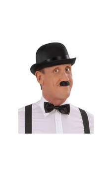 Jenerik Charlie Chaplin Stil Yetişkin Şapkası Siyah Melon Parti Şapkası Jenerik Charlie Chaplin Stil Yetişkin Şapkası Siyah Melon Parti Şapkası