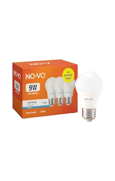 No-vo 3lü Avantaj Paket 9w Beyaz Led Ampul E27 806lm 6500k 15.000 Saat Ömür No-vo 3lü Avantaj Paket 9w Beyaz Led Ampul E27 806lm 6500k 15.000 Saat Ömür