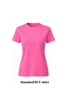 Kadın Pembe Basic Pamuk T-shirt Pembe