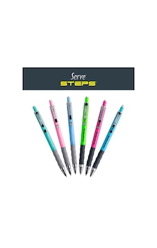 Serve Steps Versatil Fosforlu 0.7mm 36'lı Stand Çok Renkli Serve Steps Versatil Fosforlu 0.7mm 36'lı Stand Çok Renkli