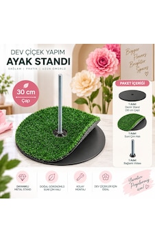 Dev Metal Çiçek Standı, 30 Cm - Tekli, Eva, Krapon Kağıt Çiçek Sunum Ayağı Dev Metal Çiçek Standı, 30 Cm - Tekli, Eva, Krapon Kağıt Çiçek Sunum Ayağı