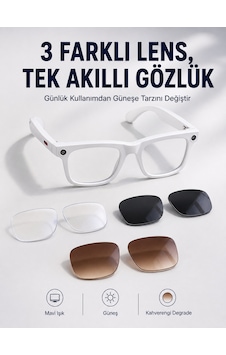 Yapay Zeka Destekli Akıllı Gözlük Dahili Kameralı Bluetooth Müzik Ve Arama Özellikli Ses Kontrollü Değiştirilebilir Lensli Yapay Zeka Destekli Akıllı Gözlük Dahili Kameralı Bluetooth Müzik Ve Arama Özellikli Ses Kontrollü Değiştirilebilir Lensli