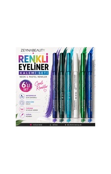 Renkli Eyeliner Kalemi Seti 6'lı Waterproof Göz Kalemi Neon & Pastel Renkler Çok Renkli - 851609122 Diğer Renkli Eyeliner Kalemi Seti 6'lı Waterproof Göz Kalemi Neon & Pastel Renkler Çok Renkli - 851609122 Diğer