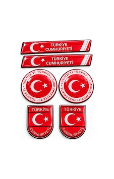 Türkiye Cumhuriyeti 3d Damla Etiket Seti 6 Parça Araç Motor Bisiklet Sticker Türkiye Cumhuriyeti 3d Damla Etiket Seti 6 Parça Araç Motor Bisiklet Sticker
