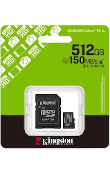 Kingston Sdcs3-512gb 512gb Microsdxc Canvas Select Plus Gen3 150mb-s A1 Card + Adapter Hafıza Kartı Kingston Sdcs3-512gb 512gb Microsdxc Canvas Select Plus Gen3 150mb-s A1 Card + Adapter Hafıza Kartı