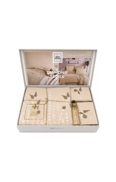 Punç Nakışlı Diamond Series Nevresim Takımı Çift Kişilik Ve Oda Kokusu Kutulu Luna-krem Punç Nakışlı Diamond Series Nevresim Takımı Çift Kişilik Ve Oda Kokusu Kutulu Luna-krem