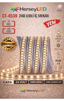 Ct-4539 24v Günışığı Işık 240 Led İç Mekan Şerit Led 5 Metre Ürün 24 Volttur Yanlış Trafo İle Çalıştırmayın Günışığı 3200k Ct-4539 24v Günışığı Işık 240 Led İç Mekan Şerit Led 5 Metre Ürün 24 Volttur Yanlış Trafo İle Çalıştırmayın Günışığı 3200k