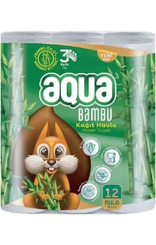 Aqua Bambu 3 Katlı Kağıt Havlu 12'li