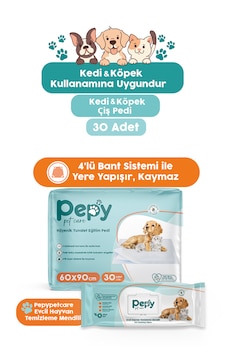 Pepy Kedi Ve Köpek Kullanımına Uygun Çiş Pedi Yatak Koruyucu 60x90cm + Evcil Hayvan Temizleme Mendili Pepy Kedi Ve Köpek Kullanımına Uygun Çiş Pedi Yatak Koruyucu 60x90cm + Evcil Hayvan Temizleme Mendili