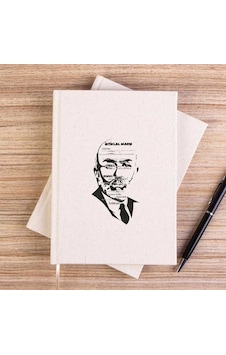 Mehmet Akif Ersoy İstiklal Marşı Krem Çizgisiz Kanvas Defter