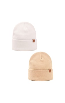 Sayzen Your Shine Unisex Basic Katlamalı 2'li Bere Set Beyaz-krem Sayzen Your Shine Unisex Basic Katlamalı 2'li Bere Set Beyaz-krem