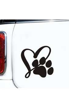 Köpek Pençe Aşk Kalp Çıkartması Araba 2 Köpek Pençe Aşk Kalp Çıkartması Araba 2