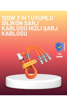 Çinko Alaşımlı Uçlu 120 W Şarj Kablosu Dolaşmaya Dayanıklı 12 M Usb Kablo