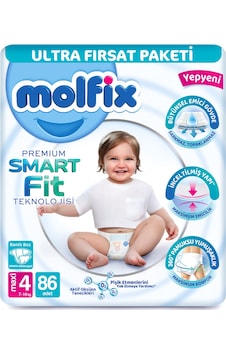 Molfix Premium Smart Fit Ultra Fırsat Paketi 4 Beden Maxi 86 Adet Molfix Premium Smart Fit Ultra Fırsat Paketi 4 Beden Maxi 86 Adet