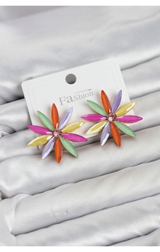Karışık Renk Kristal Taşlı Lotus Model Kadın Küpe 66598229 Karışık Renk Kristal Taşlı Lotus Model Kadın Küpe 66598229