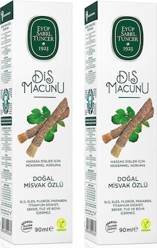Eyüp Sabri Tuncer Doğal Misvak Özlü Florürsüz Diş Macunu 2 x 90 ML