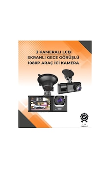 3 Kameralı Dashcam Sistem Geri Görüş Yardımı Park Koruması Ve G-sensör