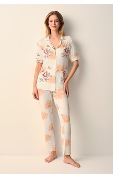 Suwen Holly Gömlek Yaka Pijama Takımı Sh26641660b1185 Bej Suwen Holly Gömlek Yaka Pijama Takımı Sh26641660b1185 Bej