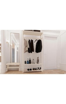 31x93x200 Cm Krem Metal Portmanto - Gardırop Krem