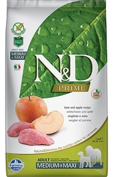 N&D Prime Yaban Domuzlu Elmalı Tahılsız Orta ve Büyük Irk Yetişkin Köpek Maması 12 KG N&D Prime Yaban Domuzlu Elmalı Tahılsız Orta ve Büyük Irk Yetişkin Köpek Maması 12 KG