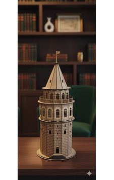3 Boyutlu 85 Parça Galata Kulesi Ahşap Puzzle