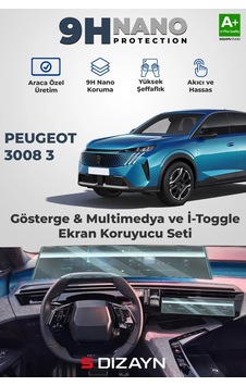 S-dizayn Peugeot 3008 3 21 İnç 9h Nano Kavisli Ekran Ve İ-toggle Ekran Koruyucu Parlak 2024 Üzeri