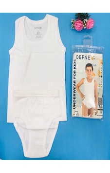 Defne Baby % 100 Pamuk Erkek Çocuk Atlet Takımı-632 Beyaz Defne Baby % 100 Pamuk Erkek Çocuk Atlet Takımı-632 Beyaz