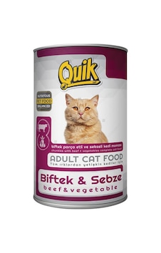 Quik Biftek ve Sebzeli Konserve Kedi Maması 415 G Quik Biftek ve Sebzeli Konserve Kedi Maması 415 G