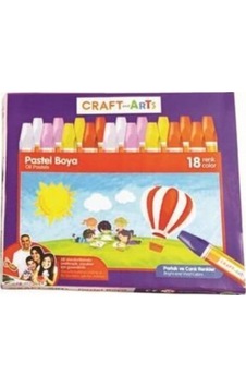 18 Renk Pastel Boya Seti - Parlak Ce Canlı Renkler Çok Renkli