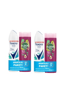 Rexona Shower Fresh Kadın Sprey Deodorant 2 x 150 ML + Elidor Avakado & Üzüm Çekirdeği Yağı Şampuan 2 x 200 ML Rexona Shower Fresh Kadın Sprey Deodorant 2 x 150 ML + Elidor Avakado & Üzüm Çekirdeği Yağı Şampuan 2 x 200 ML
