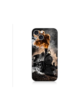 Apple Uyumlu iPhone 15 Plus Kara Tren Desenli Silikon Kılıf Silikon Apple Uyumlu iPhone 15 Plus Kara Tren Desenli Silikon Kılıf Silikon