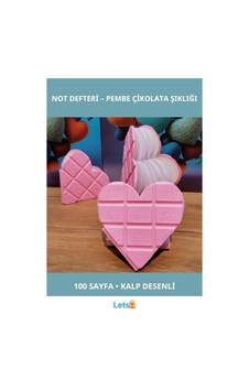 Kalpli Pembe Çikolata Not Defteri 100 Sayfa Çok Renkli Kalpli Pembe Çikolata Not Defteri 100 Sayfa Çok Renkli