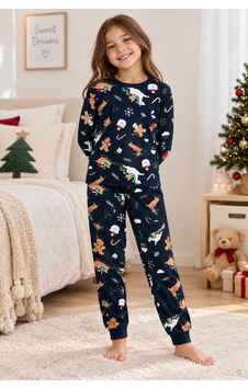 Beniizle Yılbaşı Desenli Uzun Kollu Unisex Alt Üst Pijama Takımı Lacivert Beniizle Yılbaşı Desenli Uzun Kollu Unisex Alt Üst Pijama Takımı Lacivert