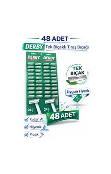 Derby Tek Bıçaklı Tıraş Bıçağı Avantajlı Paket Seçenekleri 48 Adet