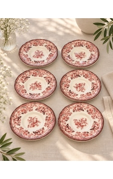 6'lı Velour Maroon Çay Tabağı -7770 Çok renkli 6'lı Velour Maroon Çay Tabağı -7770 Çok renkli