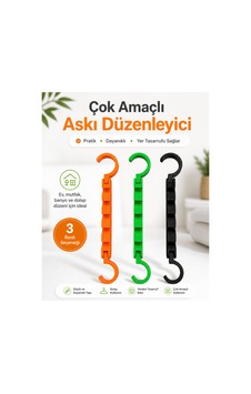 B&e 3 Renk Seçenekli Pratik Mutfak Ve Banyo Askı Düzenleyici 3'lü Set Yeşil - 874272915 Yeşil