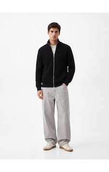 LTB Regular Fit Dik Yaka Triko Siyah Hırka LTB Regular Fit Dik Yaka Triko Siyah Hırka