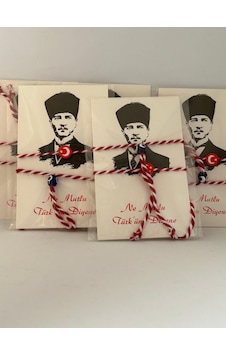 Marteniçka Dilek Ve Şans Bilekliği 25 Adet Resmi Bayramlar İçin Özel Beyaz - Kırmızı