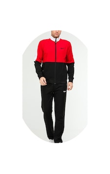 Nike Ea-4058 Battal Beden Erkek Polyester Eşofman Takımı Kırmızı
