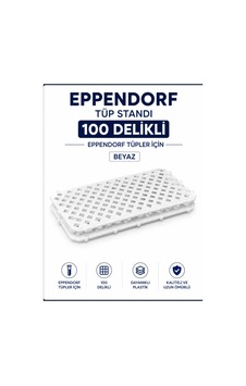 Eppendorf Tüp Standı 100 Delikli - Beyaz Eppendorf Tüp Standı 100 Delikli - Beyaz
